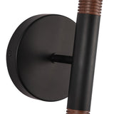 Arden Double Wall/Vanity Light With Shade Matte Black Opal Glass By Alora - Detailed View1