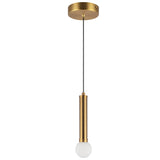 Arden Pendant Light No Shade Brushed Gold Opal Glass By Alora - Front View