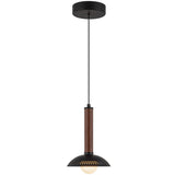 Arden Pendant Light With Shade Matte Black Opal Glass By Alora - Front View