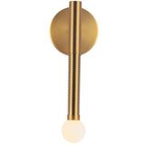 Arden Single Wall/Vanity Light No Shade Brushed Gold Opal Glass By Alora - Front View