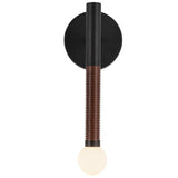 Arden Single Wall/Vanity Light No Shade Matte Black Opal Glass By Alora - Front View