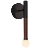 Arden Single Wall/Vanity Light No Shade Matte Black Opal Glass By Alora