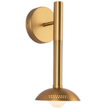 Arden Single Wall/Vanity Light With Shade Brushed Gold Opal Glass By Alora