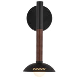 Arden Single Wall/Vanity Light With Shade Matte Black Opal Glass By Alora - Front View