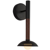 Arden Single Wall/Vanity Light With Shade Matte Black Opal Glass By Alora