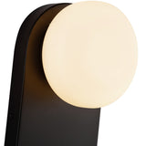 Ariel Wall/Vanity Light Matte Black Opal Glass By Alora - Detaield View