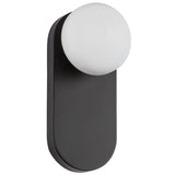 Ariel Wall/Vanity Light Matte Black Opal Glass By Alora - Side View