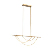 Aryas Linear Pendant — 48 Inch, Vintage Brass