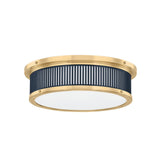 Ashdown Flush Mount - Aged Brass with Darkest Blue by Hudson Valley