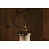 Asmara Frosted Well Glass Pendant - Antique Brass