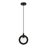 Astro Pendant 8 Inch Black Clear