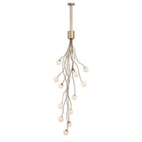 Athena Chandelier by Eurofase - Antique Gold detail view of branches and opal spheres