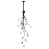 Athena Chandelier by Eurofase - Matte Black detail view of branches and opal spheres