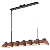 Atlas Linear Pendant Black Burgundy By Kuzco - Side View