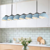 Atlas Linear Pendant Black Cerulean By Kuzco - Lifestyle View