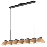 Atlas Linear Pendant Black Peach By Kuzco - Side View