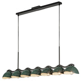 Atlas Linear Pendant Black Pine Green By Kuzco - Side View