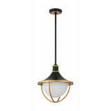Atlas Outdoor Pendant 16.5'' Matte Black + Textured Gold