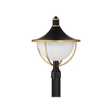 Atlas Outdoor Post Light 16.5" Matte Black + Textured Gold