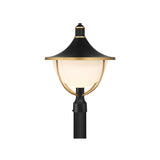 Atlas Outdoor Post Light 16.5" Matte Black + Textured Gold