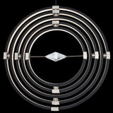 Atomic Chandelier Black Leather Brushed Nickel By Schonbek Beyond - Down View