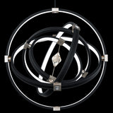 Atomic Chandelier Black Leather Brushed Nickel By Schonbek Beyond