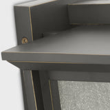 Audley LED Outdoor Lantern Extra Large Antique Bronze Distressed Seeded Glass By Generation Lighting - Detailed View1