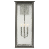 Audley LED Outdoor Lantern Extra Large Antique Bronze Distressed Seeded Glass By Generation Lighting - Front View