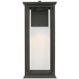 Audley LED Outdoor Lantern Large Antique Bronze Clear Glass By Generation Lighting - Front View