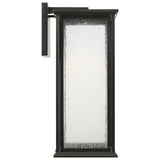 Audley LED Outdoor Lantern Large Antique Bronze Distressed Seeded Glass By Generation Lighting - Side View