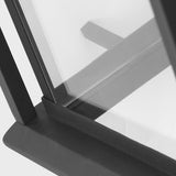 Audley LED Outdoor Lantern Large Textured Black Clear Glass By Generation Lighting - Detailed View1