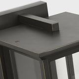 Audley LED Outdoor Lantern Small Textured Black Clear Glass By Generation Lighting - Detailed View1