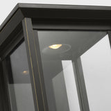 Audley LED Outdoor Lantern Small Textured Black Clear Glass By Generation Lighting - Detailed View2