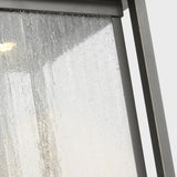 Audley LED Outdoor Lantern Medium Antique Bronze Distressed Seeded Glass By Generation Lighting - Detailed View1