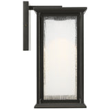 Audley LED Outdoor Lantern Medium Antique Bronze Distressed Seeded Glass By Generation Lighting - Side View