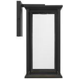 Audley LED Outdoor Lantern Medium Antique Bronze Clear Glass By Generation Lighting - Side View