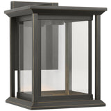 Audley LED Outdoor Lantern Small Antique Bronze Clear Glss By Generation Lighting