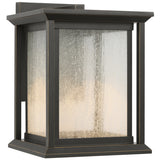 Audley LED Outdoor Lantern Small Antique Bronze Distressed Seeded Glass By Generation Lighting