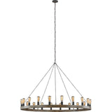 Avenir Chandelier — 60", Weathered Oak Wood / Antique Forged Iron