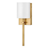 Avenue White Acrylic Small Single Light Sconce - Heritage Brass - by Hinkley