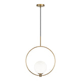 Averley Ring Pendant 18.13 Inch Aged Gold Brass