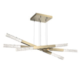 Axis Moda Triple Linear Chandelier By Hammerton, Finish: Heritage Brass