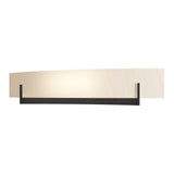 Axis Vanity Light in Black, White Art Glass by Hubbardton Forge