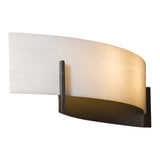 Axis Wall Sconce, shown in Dark Smoke, White Art Glass, by Hubbardton Forge