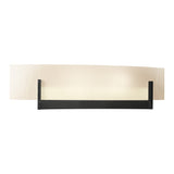 Axis Wall Sconce in Black, White Art Glass by Hubbardton Forge