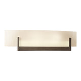 Axis Wall Sconce in Bronze, White Art Glass by Hubbardton Forge