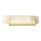 Axis Wall Sconce in Modern Brass, White Art Glass by Hubbardton Forge