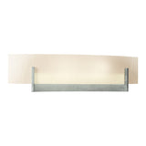 Axis Wall Sconce in Vintage Platinum, White Art Glass by Hubbardton Forge