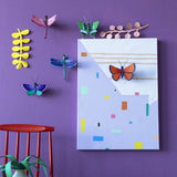 Blue Copper Butterfly Wall Art, styled in an interior