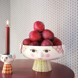 Bjørn Wiinblad Eva Bowl on Stand, Soft Pink, Ø: 9.4" By Bjorn Wiinblad